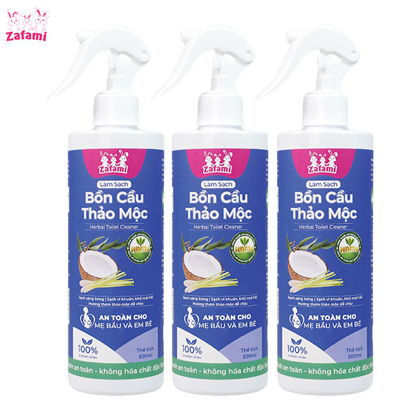 Combo 3 Xịt sạch bồn cầu thảo mộc Zafami - Herbal Toilet Cleaner Spray