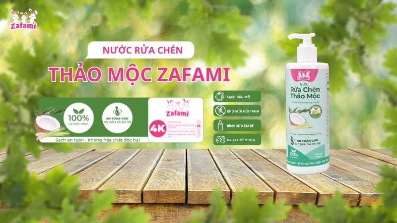 Nước Rửa Chén Thảo Mộc Zafami - Herbal Dishwashing Liquid