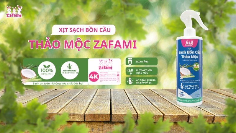 Xịt sạch bồn cầu thảo mộc Zafami - Herbal Toilet Cleaner Spray